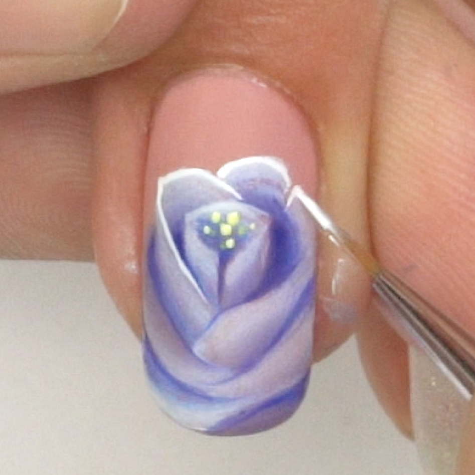 Gelish Summer Floral Ombre Nail Art